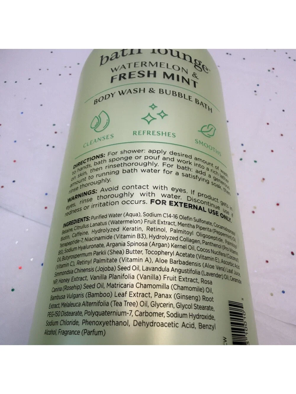 Bath Lounge Watermelon & Fresh Mint Body Wash Bubble Bath 32 fl oz New 2-in-1